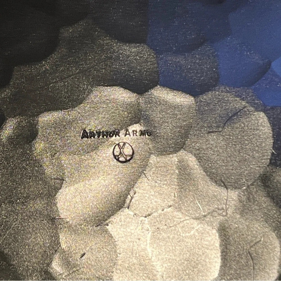 Arthur Armour Hand Wrought Gold Anodized Aluminum Plate ~ Pine Mountain Motif - Picture 5 of 10